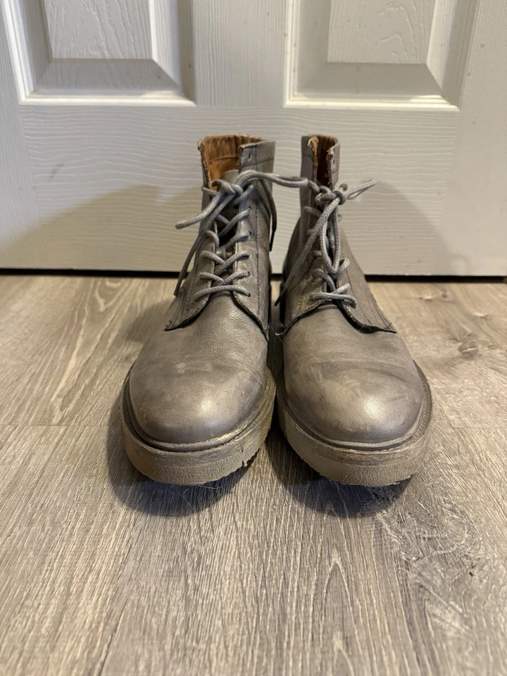 Botas de cuero Frye grises con cordones 3481599 para hombre talla 11,5 suela de goma grises Foto 2 de 4