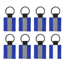 8 Pcs Reflective Keychain,Reflective Strips Safety Pendants for Backpack,Blue