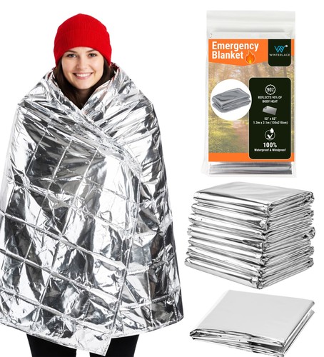 Notfalldecken (52” x 82”) Thermo Mylar Überleben Rettung Großhandel - Bild 1 von 5
