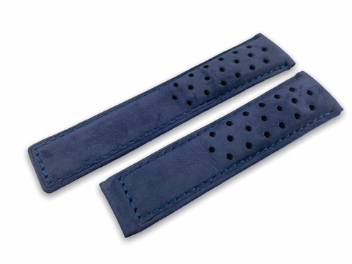 Blau 20 22 mm Echt Wildleder Leder Armband/Band passt Tag Heuer Uhrenschließe/Schließe - Bild 6 von 10