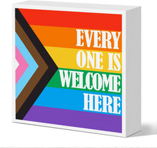 LGBT Decor Sign, Everyone Is Welcome Here, Gay Pride Month Decor Home Office Div
