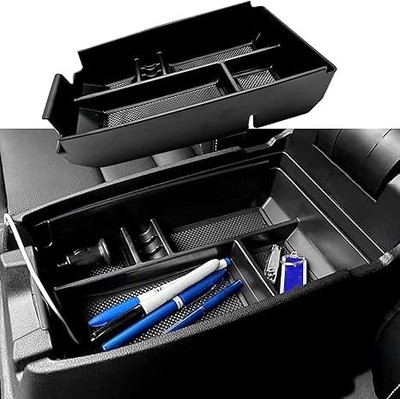 EVTIME Center Console Organizer Interior Storage Box Fits for Ford Black 