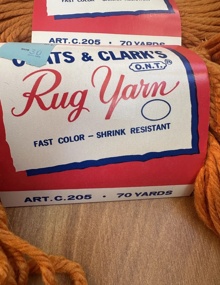 Alfombra Coat’s and Clark vintage hilo naranja 140 yardas en total nueva de stock Foto 3 de 4