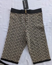 Balmain Paris Women’s Jacquard Bike Shorts Size Large NWT