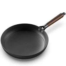 LAMFO 12" CAST IRON SKILLET FRYING PAN REMOVABLE HANDLE PFAS-FREE - BLACK