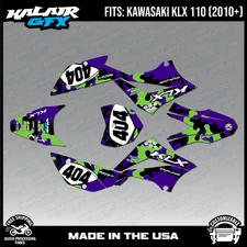 Graphics Kit for Kawasaki KLX110 KLX110R/RL (2010-2024) Invasion Series - Purple