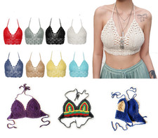 Nuevo Bikini Crochet a Mano Crochet Top Mujer Camisola Boho