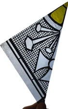 S14 Antique Vtg 4.75”x9.5" Half Diamond Cobalt Blue Stained Glass Tiles DIY L@@K