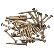 70Pcs Small Tiny Nails 2x25mm DxL Brass Round Head Nail Hardware, Bronze