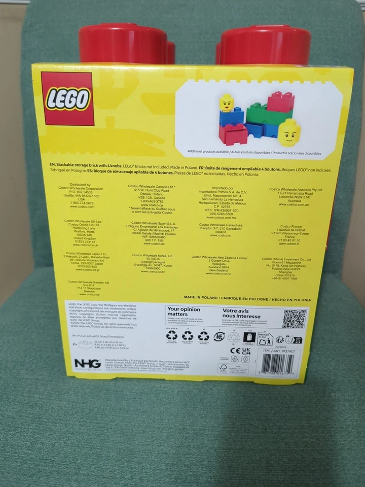 LEGO Storage Brick Box 4 Knobs Set of 2 Pieces - Image 3 of 3