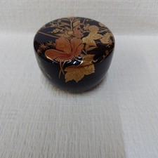 Wajima Makie Natsume Tea Utensil Gold Leaf Decor 8.5cm Dia 6cm H Rare Japan