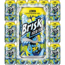 Brisk Iced Tea, Lemon, 12oz Cans Pack of 15, Total of 180 Fl Oz