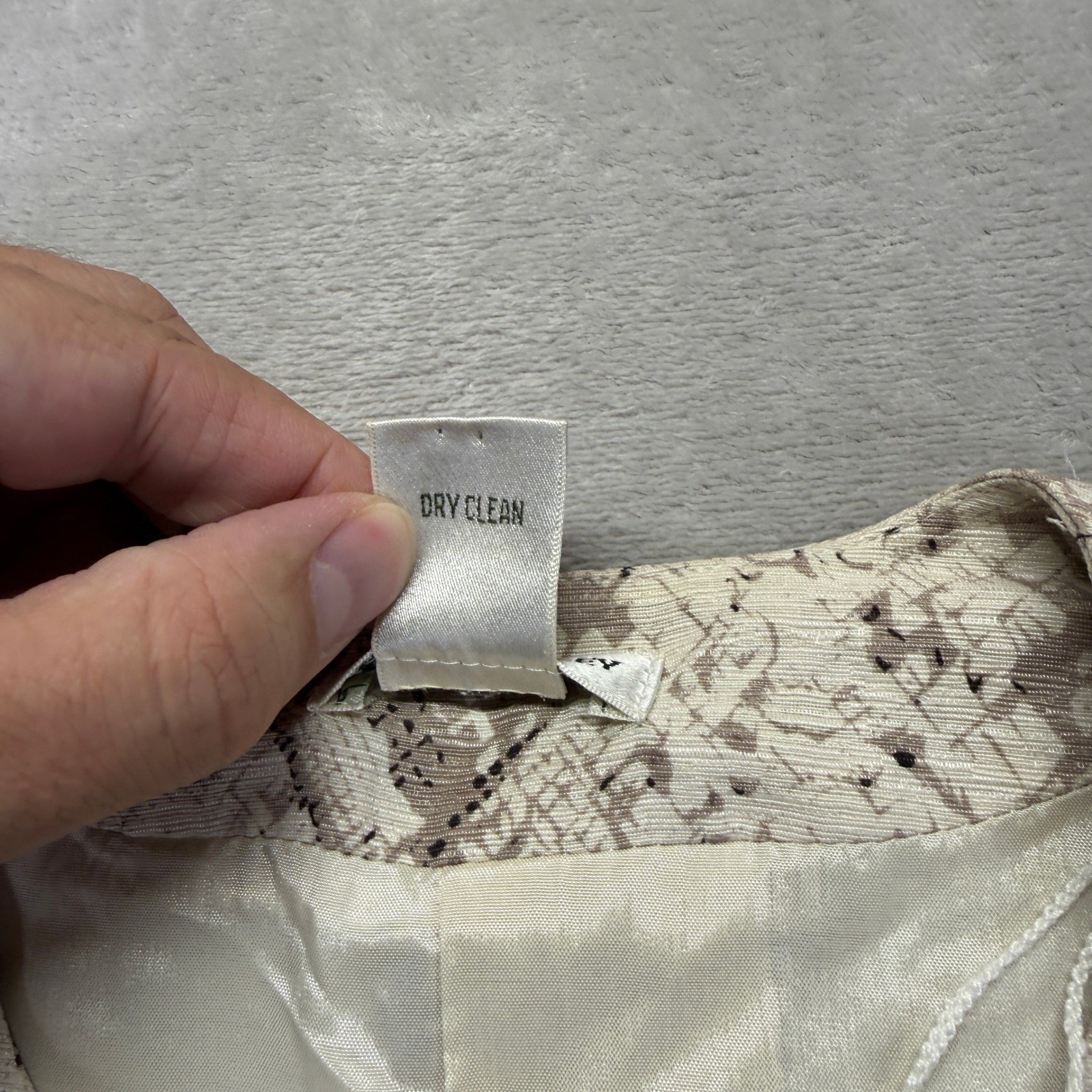 Laura Ashley Jacket Womens Small Python Silk Beig… - image 8