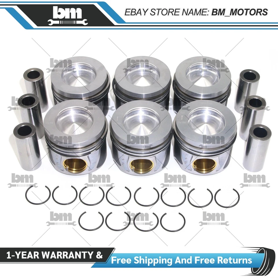 Juego de 6 anillos de pistón Φ83,01 mm para VW Touareg Audi A4 Q7 A6 3,0 TDI diésel CRT DCP Foto 3 de 4