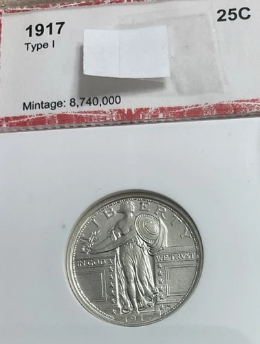 1917-P Type One Standing Liberty Silver Quarter 25C PCI
