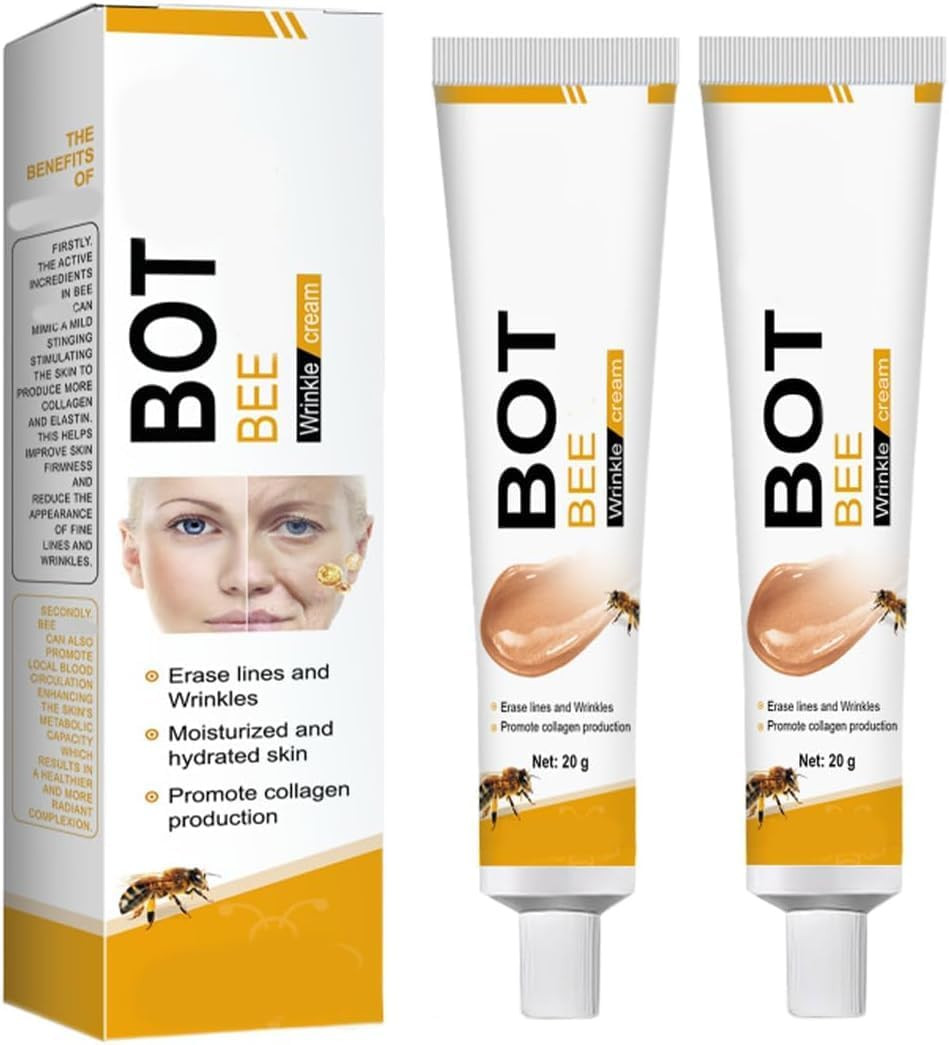 2 Pezzi Crema Veleno d'Api Antirughe: Botox Naturale per Viso e Collo
