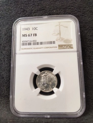 1943 Silver Mercury Dime, NGC MS-67 FB, Full Bands!