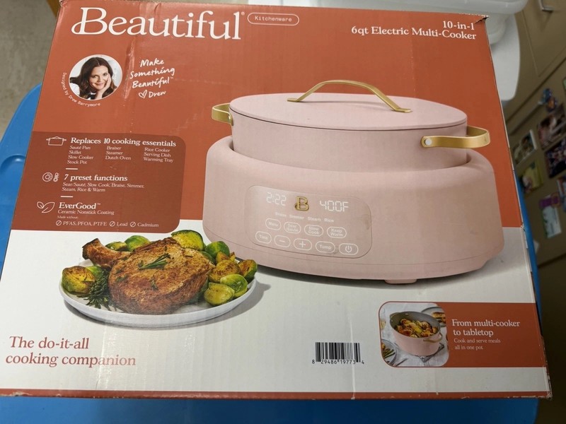 Beautiful 10-in-1 6Qt Electric Multi-Cooker with 7 Preset Functions Rose Color