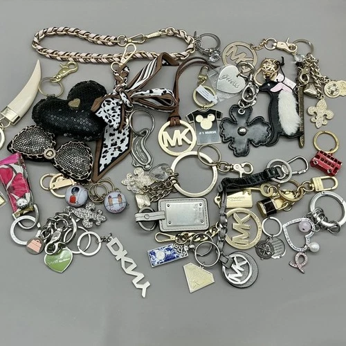 Keychain Purse Bag Charm Fob Lot 32 Pieces Mixed Assortment Some Name Brands
