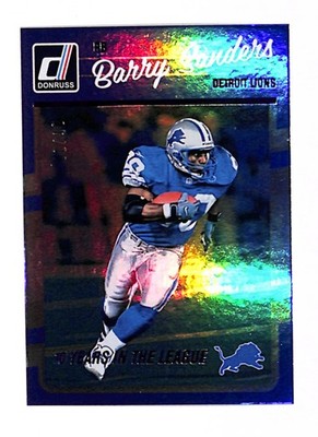 2016 Donruss 103 Barry Sanders Stat Line Years Parallel  (#/10)
