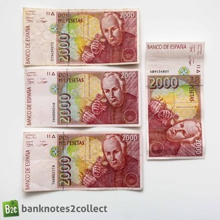 SPAIN: 4 x 2 000 Spanish Peseta Banknotes.