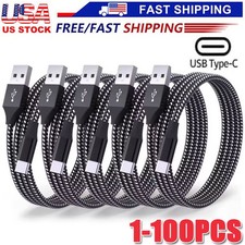 Lot USB-A to Type-C Fast Charging Data SYNC Charger Cable Cord 3/6FT LONG