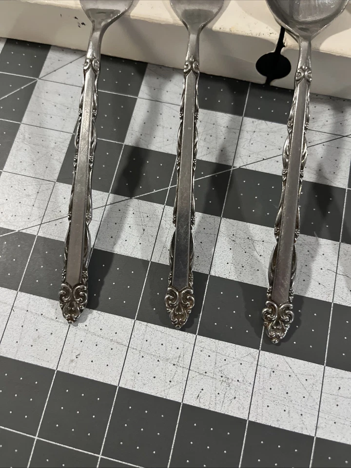 Ecko Eterna Mary Ellen (2) Dinner (1) Salad Fork (1) Oval Soup Spoon Stainless - Image 2 of 4