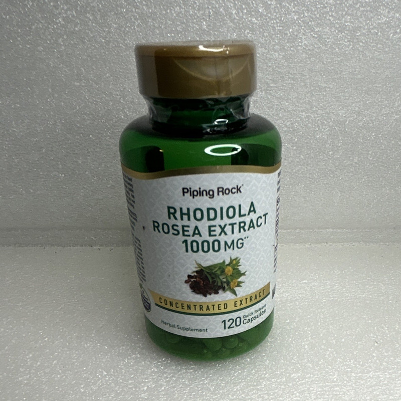 Piping Rock Rhodiola Rosea Root Extract 1000 mg Non-GMO Capsules 120 Ct