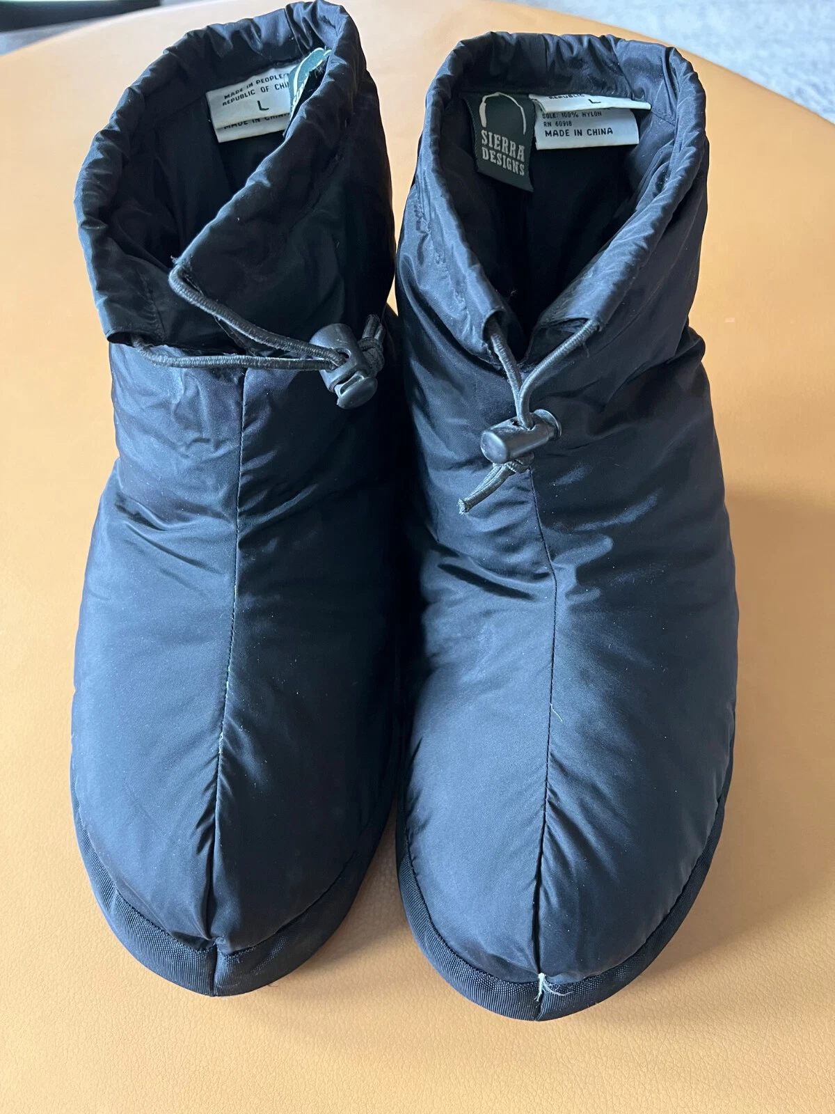 Sierra Designs down filled slippers booties camp shoes size L