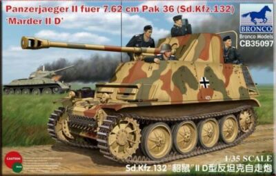 BRONCO CB35097 1/35 Panzerjaeger II fuer 7.62cm Pak 36 (Sd.Kfz.132) Marder II D