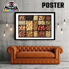 Affiches Fruits Secs Noisettes Amandes Bio Spa Nourriture Cuisine Nature Quality