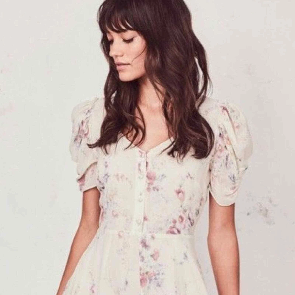 LoveShackFancy Cora 100 Silk Mini Dress eBay