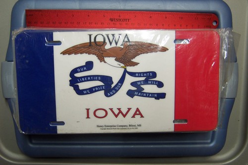 NOS Iowa State Flag License Plate  ** Nice Graphic Design & Heavy Duty Tag**