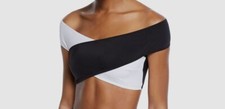  220 OYE Women's Lucette Black Off-the-shoulder Bikini Top Swimwear Size S