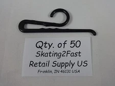 50 Qty. Black Plastic Non Slip Sock Hanger Clip Hook Retail Shopping Supply