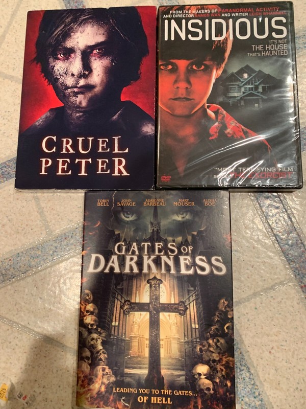 3 DVD Newer Horror 2019 Cruel Peter, Gates of Darkness, Insidious Gothic NR cult