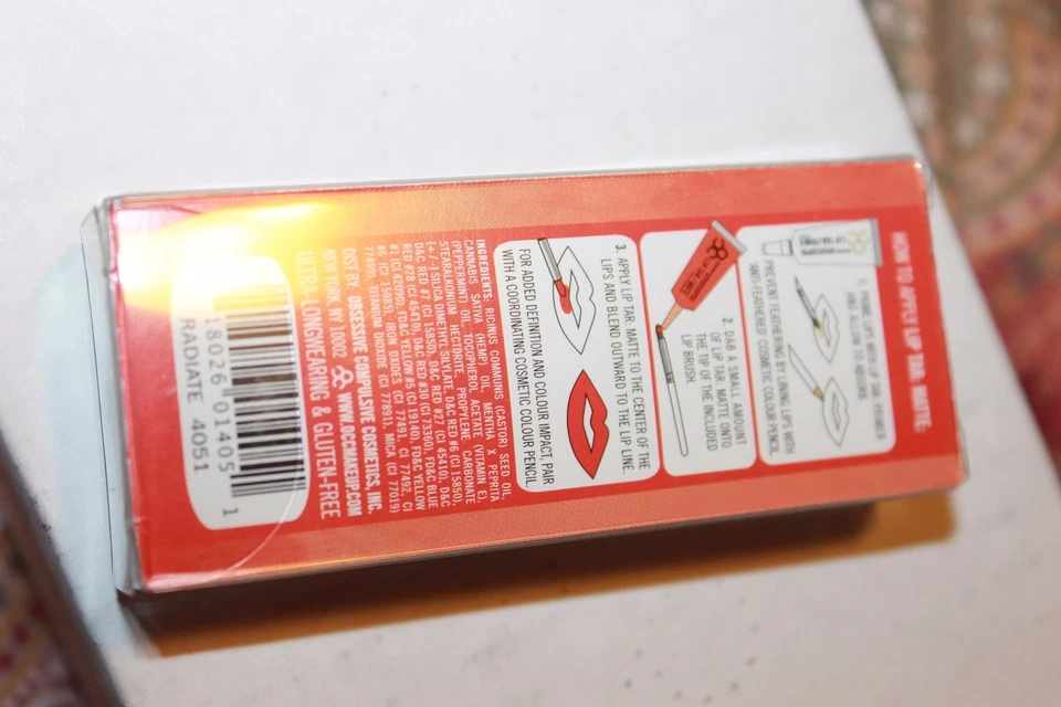 OCC OBSESSIVE COMPULSIVE COSMETICS RADIATE LIP TAR MATTE FULL SIZE 10 ML  - Image 3 of 4