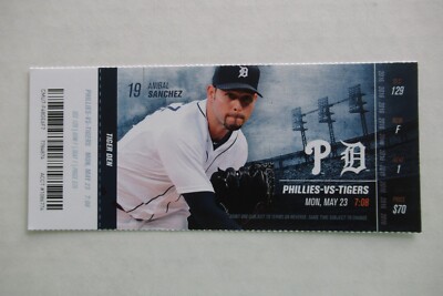 DETROIT TIGERS VS PHILLIES 5/23/2016 FULL TICKET ~ MIGUEL CABRERA (2 HRs)
