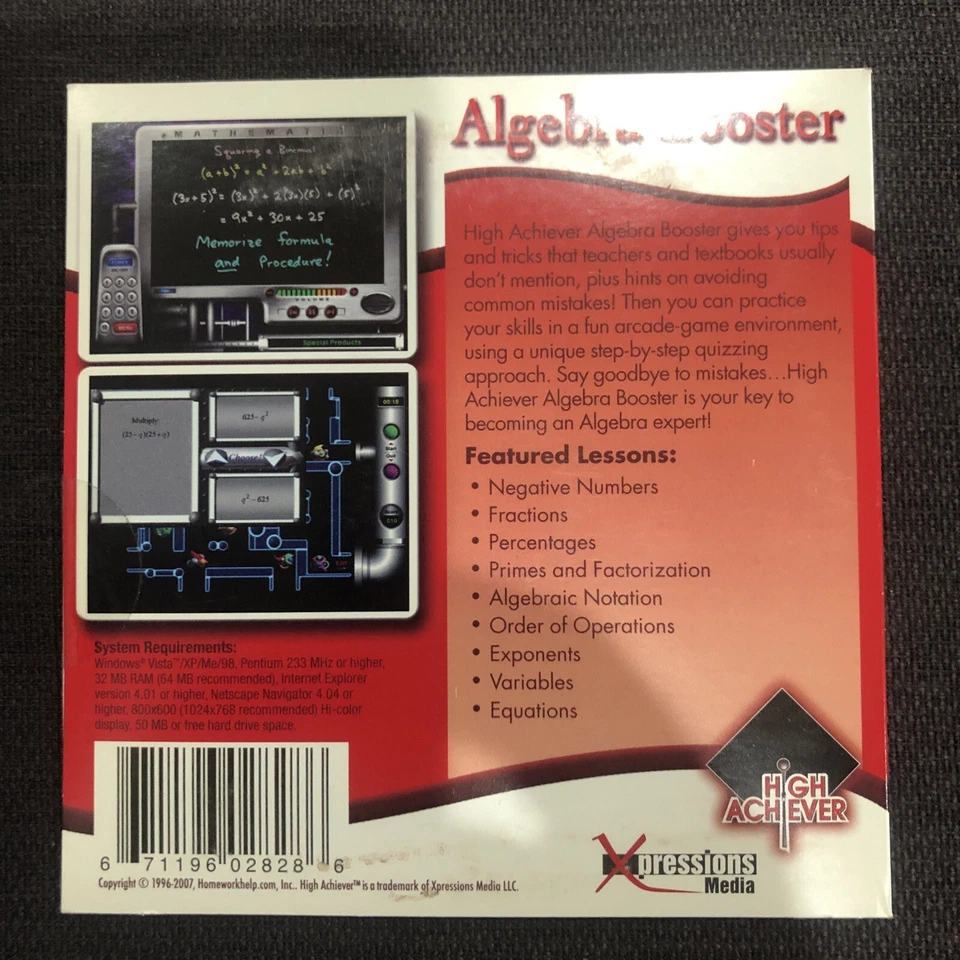 High Achiever Curriculum Based Software For Academic Pc Cd Rom Algebra Booster - Image 3 of 4