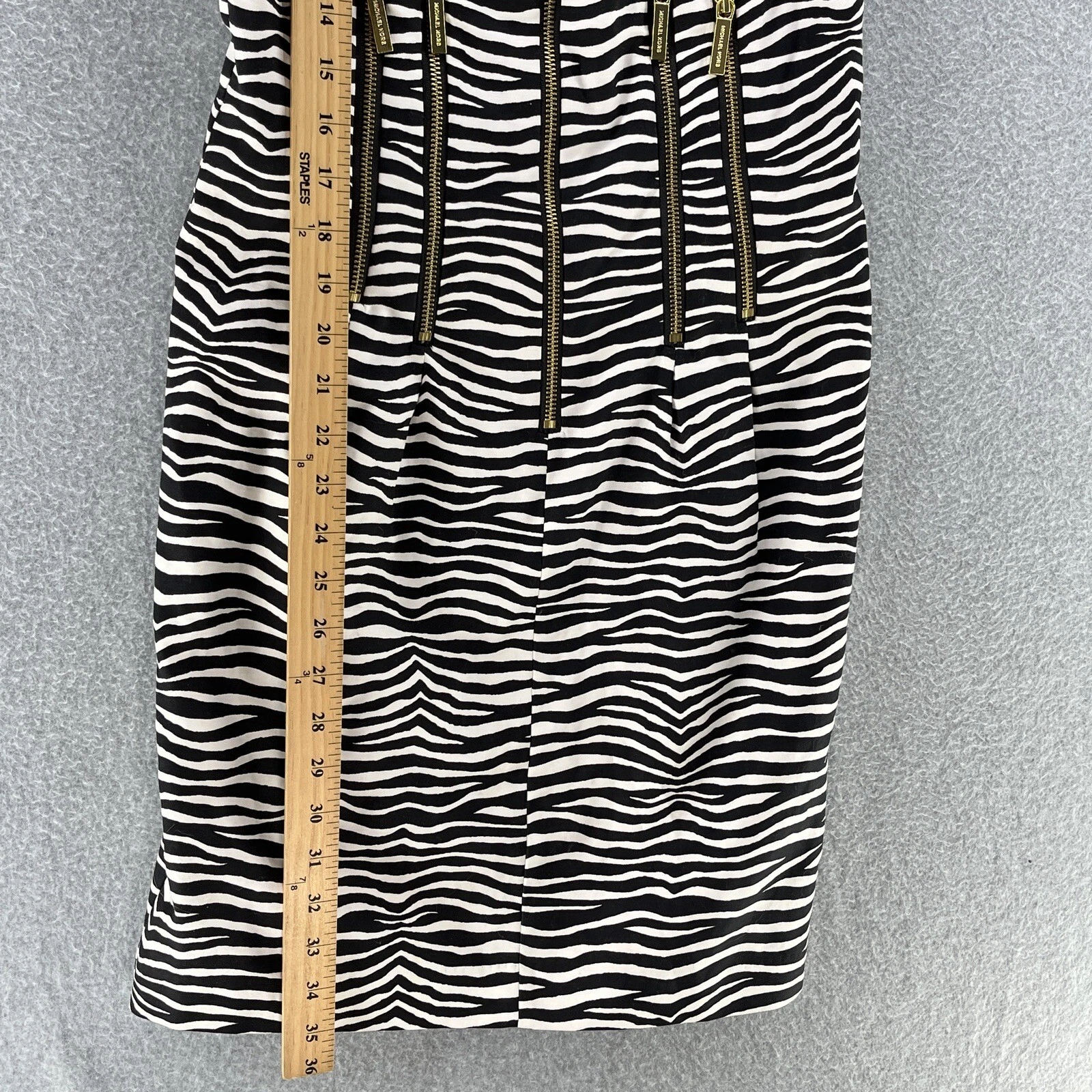 Abito da donna Michael Kors guaina Zise 0 stampa zebra abito aderente con cerniera