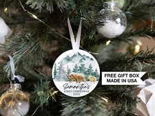 Personalized First Christmas Bear Winter Theme  Baby's 1st Christmas Ornament