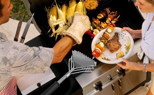 BBQ Profi Grillbürste Reinigungsbürste Edelstahl Drahtbürste Grillreiniger 45cm - Bild 8 von 8