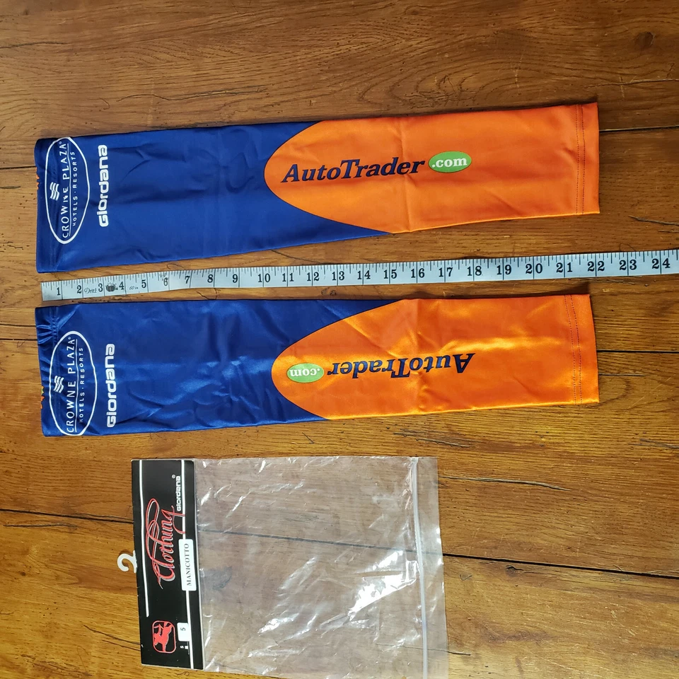 Calentadores de brazo de ciclismo Giordana 1 par azul naranja L/XL NOS de colección AutoTrader.com Foto 2 de 4
