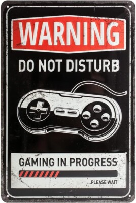Nostalgic-Art Retro Blechschild-Gaming in progress-Vintage Design 30x20 cm 22264