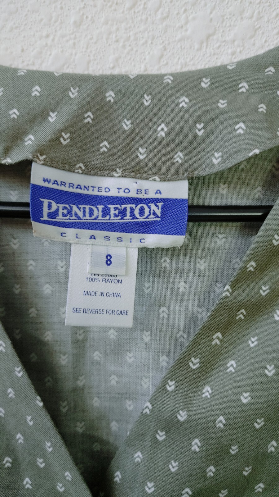 Vintage Pendleton Button short sleeve Blouse gree… - image 3