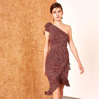 Ulla Johnson Imogen 100% Silk One Shoulder Floral Print Earth Dress Size 0 NWT