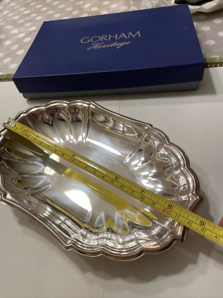 Plato/bandeja/placa 8,5 borde festoneado ovalado Gorham Heritage EP/H13 Foto 2 de 4