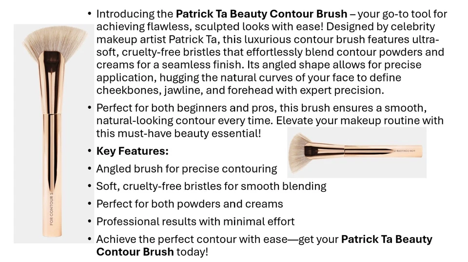 Patrick Ta Sculpt Contour Brush New! - Image 2 of 4