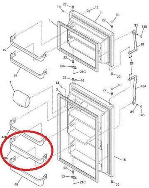 Middle Door Bin Compatible with Frigidaire or Kenmore Refrigerator