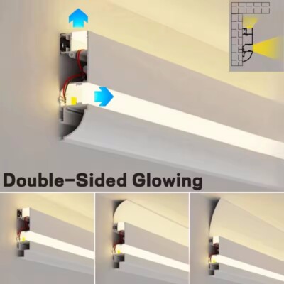 10pcs LED Aluminum Channel Profile Diffuser LED Strip Surface-mounted Ceiling